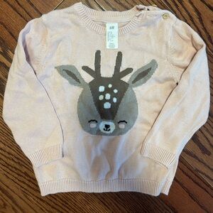 H&M Light Pink Kids Sweater with Deer Design